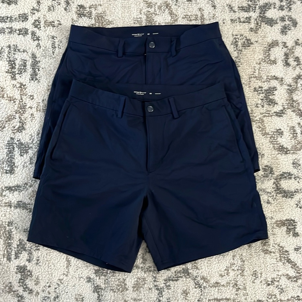 Set of 2 Old Navy active stretchtech quick dry shorts - navy blue - 32 waist